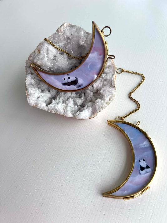 Gold Frame Panda Print Moons