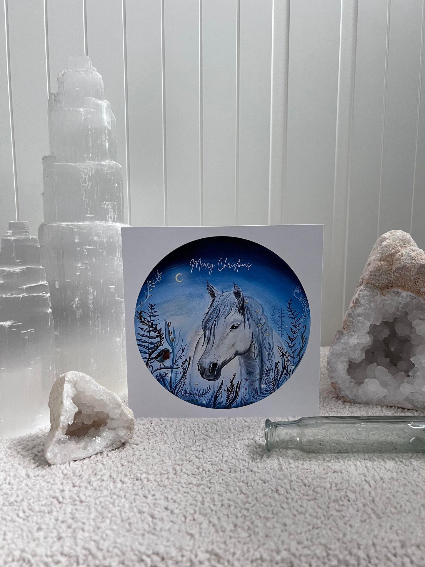 Christmas Horse & Robin Card