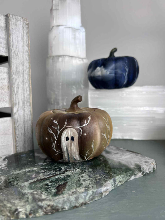 Hand Painted Pumpkin Trinket Box