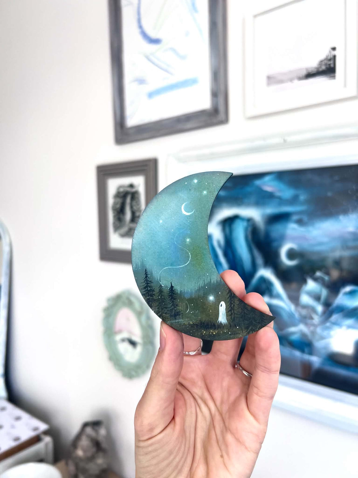 Hand Painted Ghost Moons