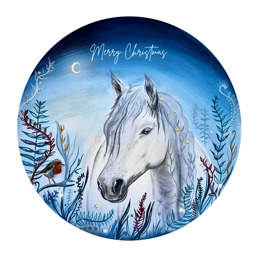 Christmas Horse & Robin Card
