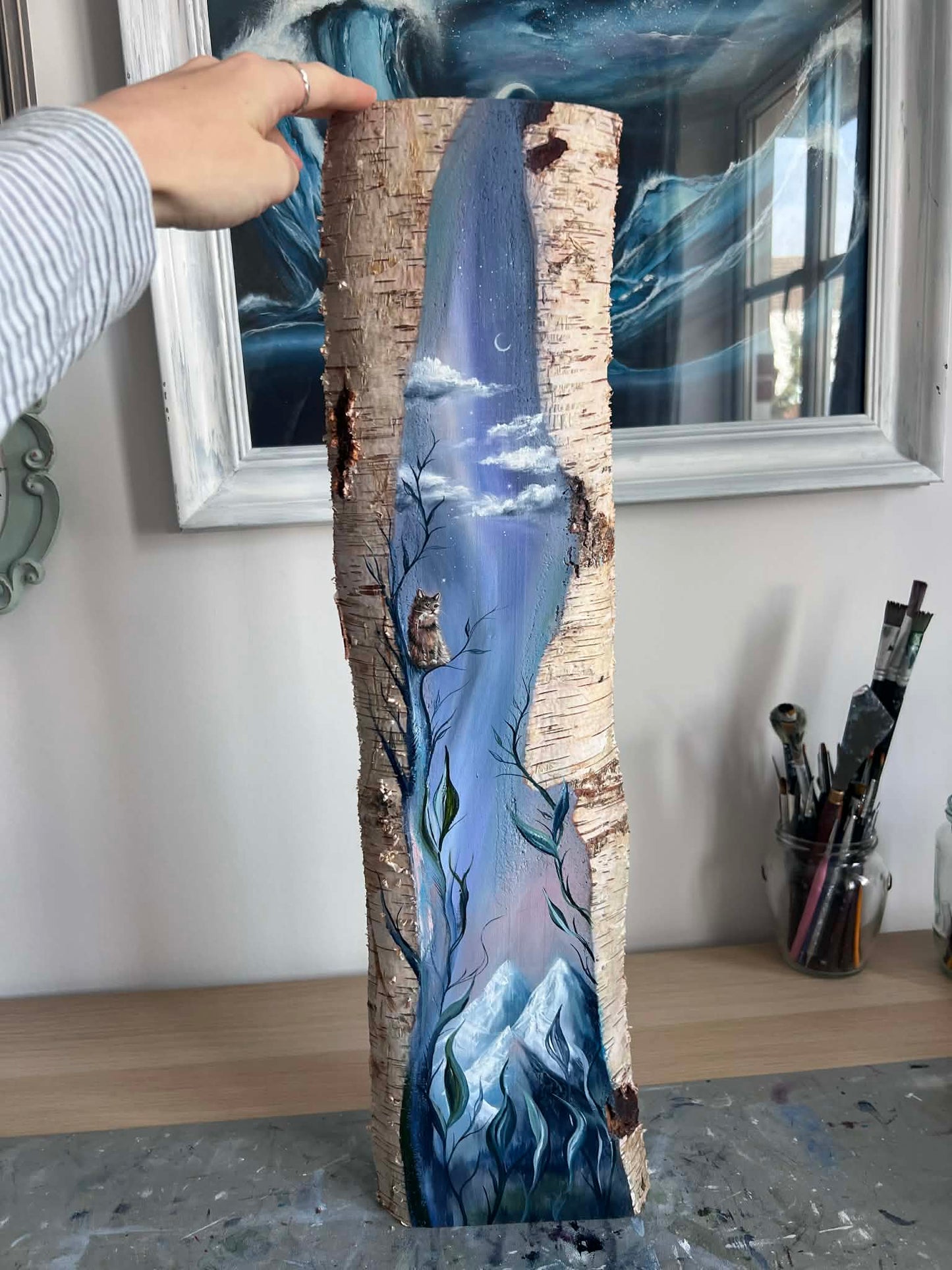 'Exploring the Clouds' Original Oil Painting on wood
