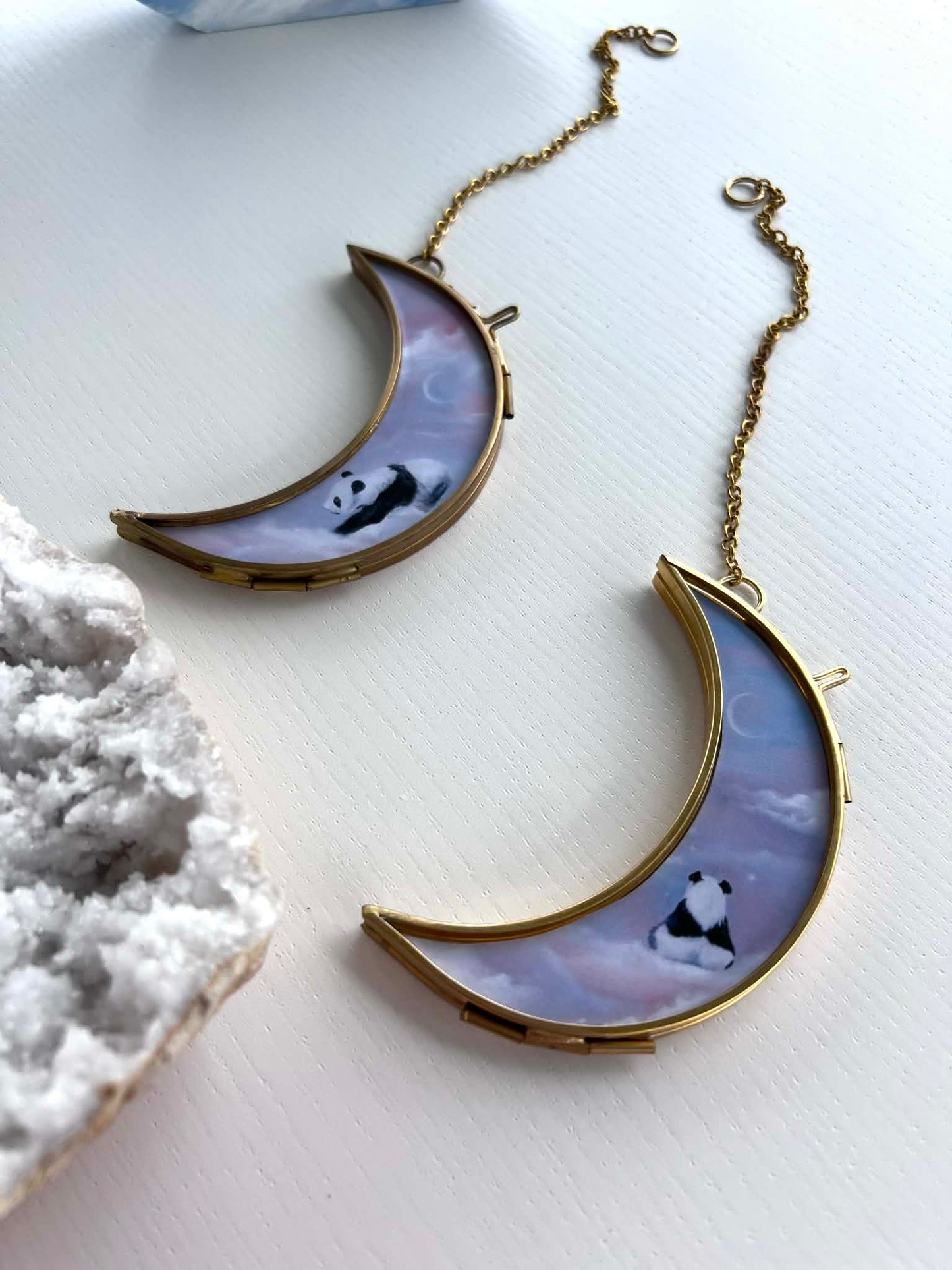 Gold Frame Panda Print Moons