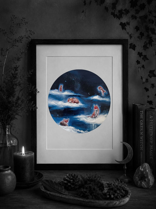 Cloud Meditation Art Print - Foxes