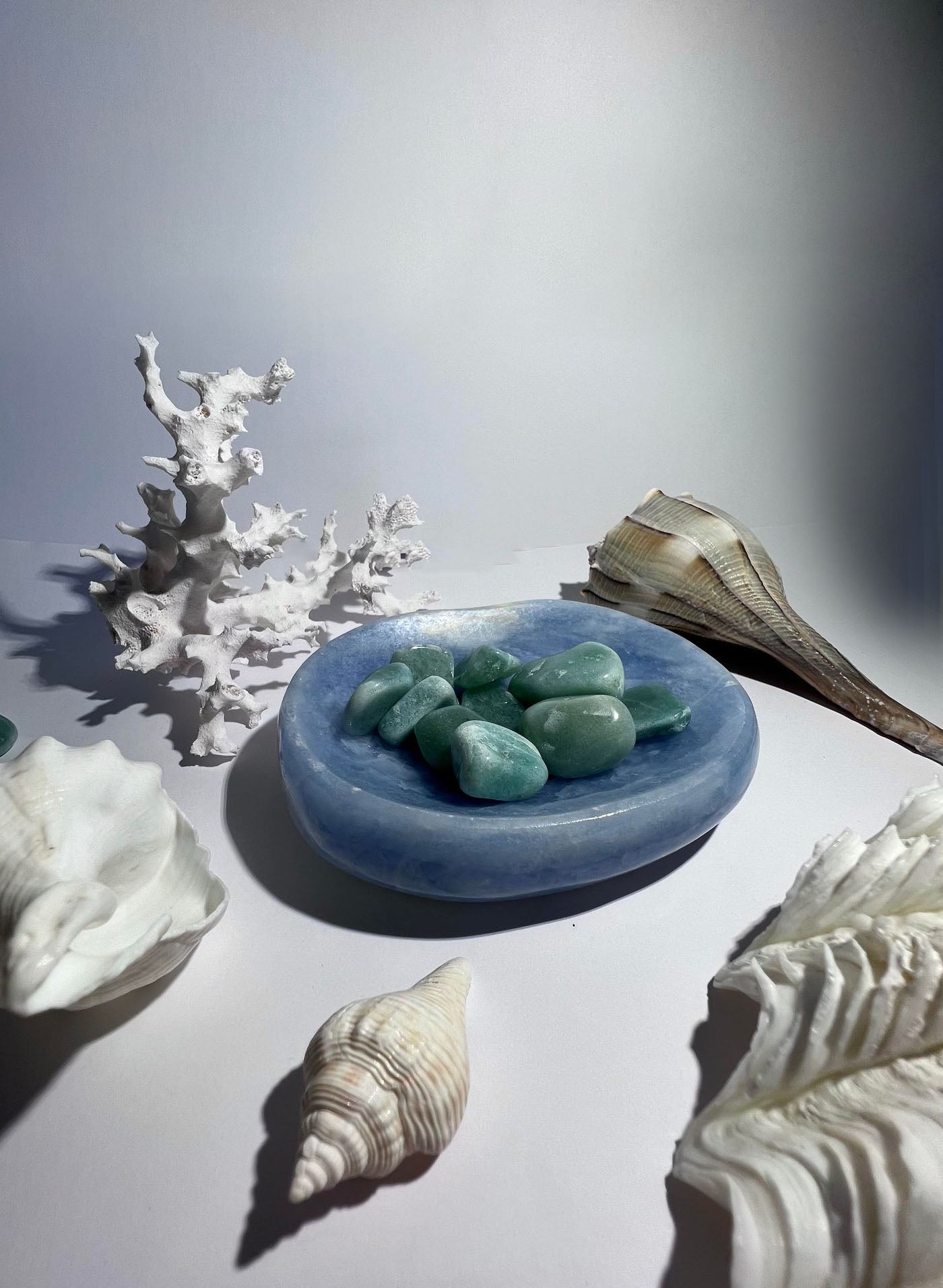Oval Blue Calcite Bowl