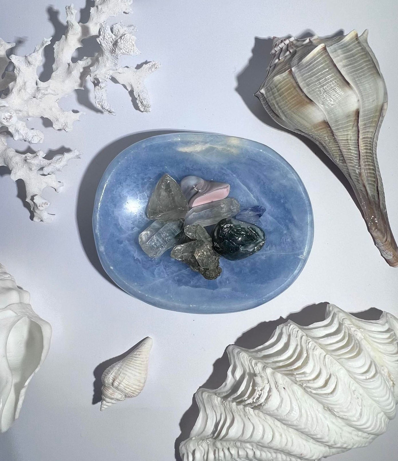 Oval Blue Calcite Bowl