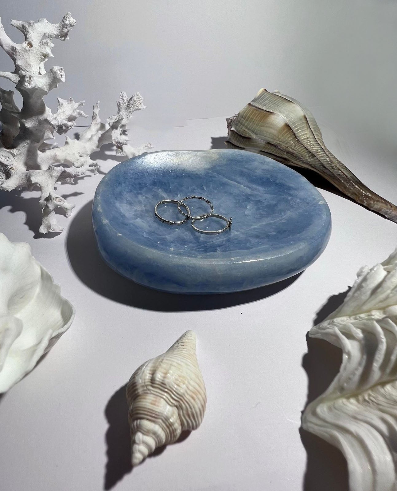 Oval Blue Calcite Bowl
