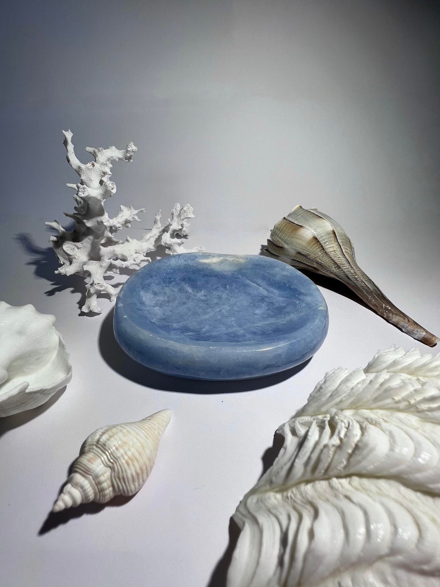 Oval Blue Calcite Bowl
