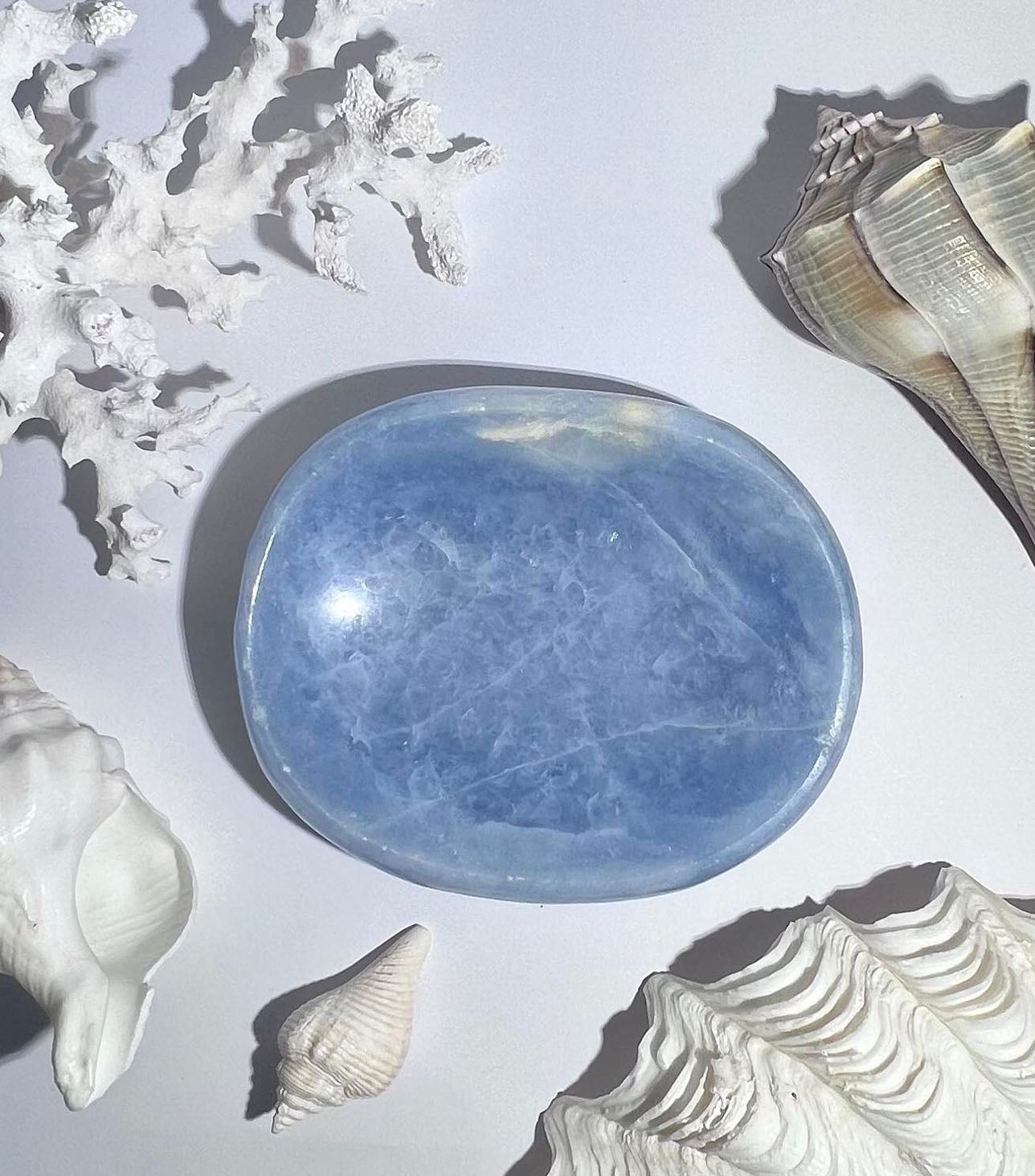 Oval Blue Calcite Bowl
